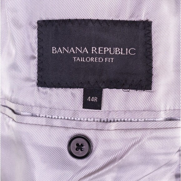 Banana Republic Blazer Sz 44R Cotton Tailored Fit Two Button Black 2 Btton Sport - Picture 13 of 16